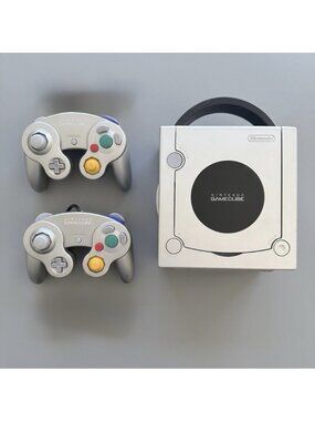 Nintendo GameCube Platinum Limited Edition Console DOL-101 2 Controllers